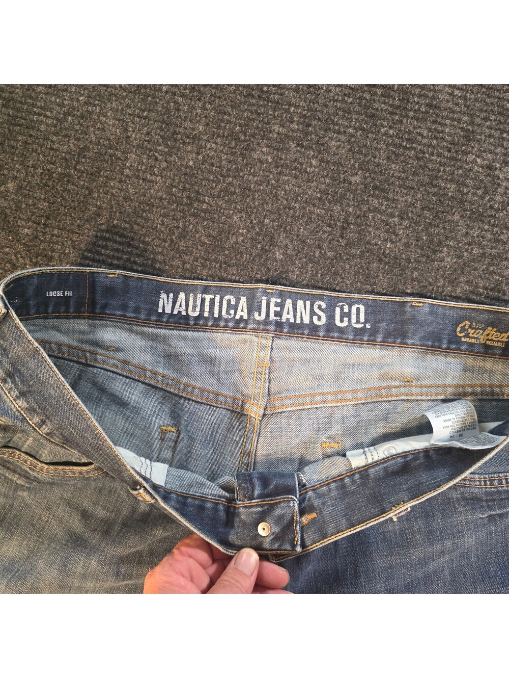 Nautica Jeans Co. Men's Loose Fit Blue Denim Jeans Size 38x34